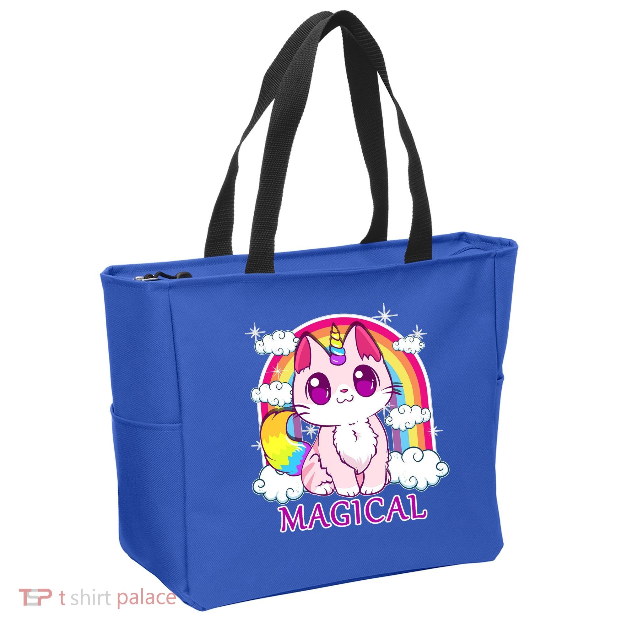 Magical Rainbow Unicorn Kitty Tote Bag
