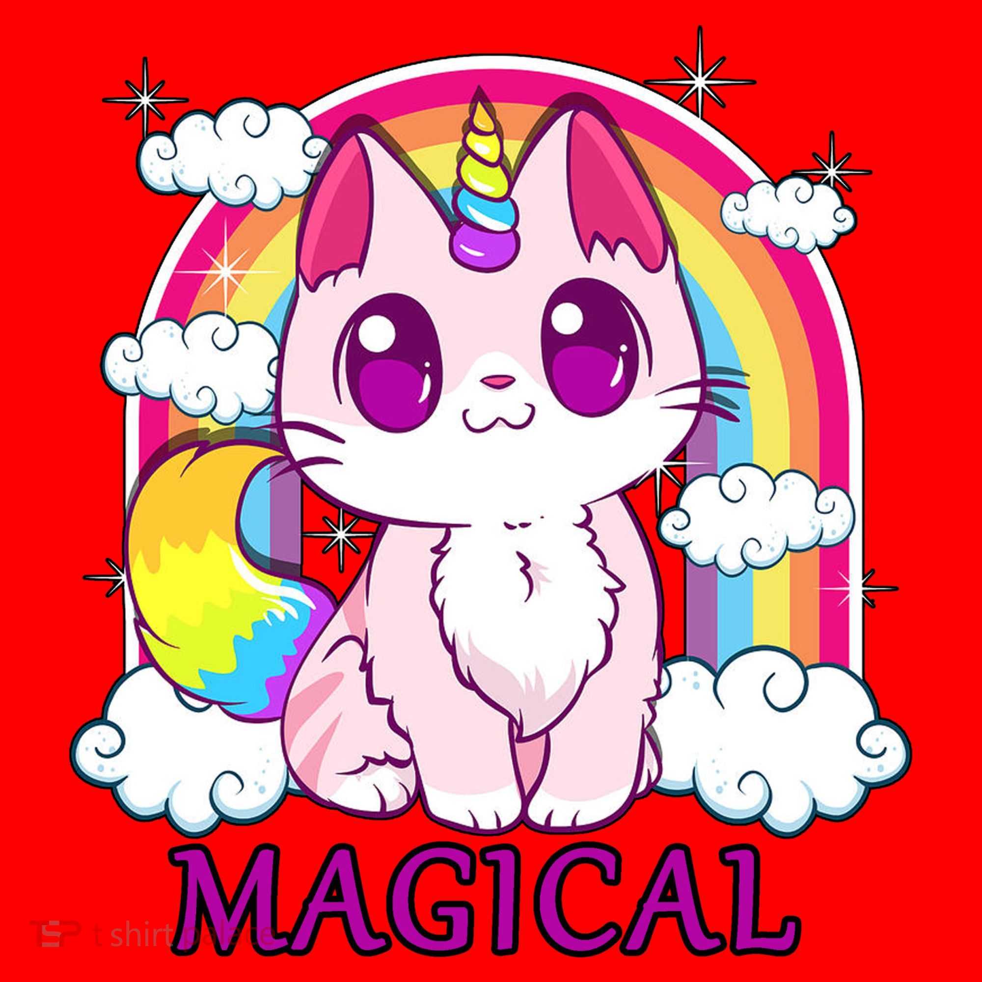 Magical Rainbow Unicorn Kitty Santa Hat