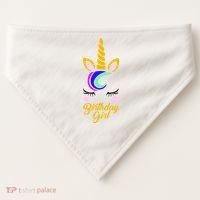 Magical Unicorn Birthday USA-Made Doggie Bandana thumb 0