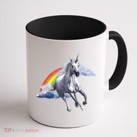 Magical Unicorn Horse Over Rainbow Coffee Mug thumb 1