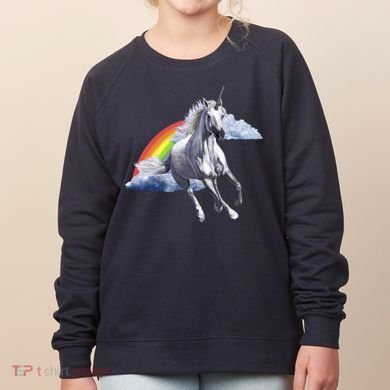 Magical Unicorn Horse Over Rainbow Women's Sweatshirt