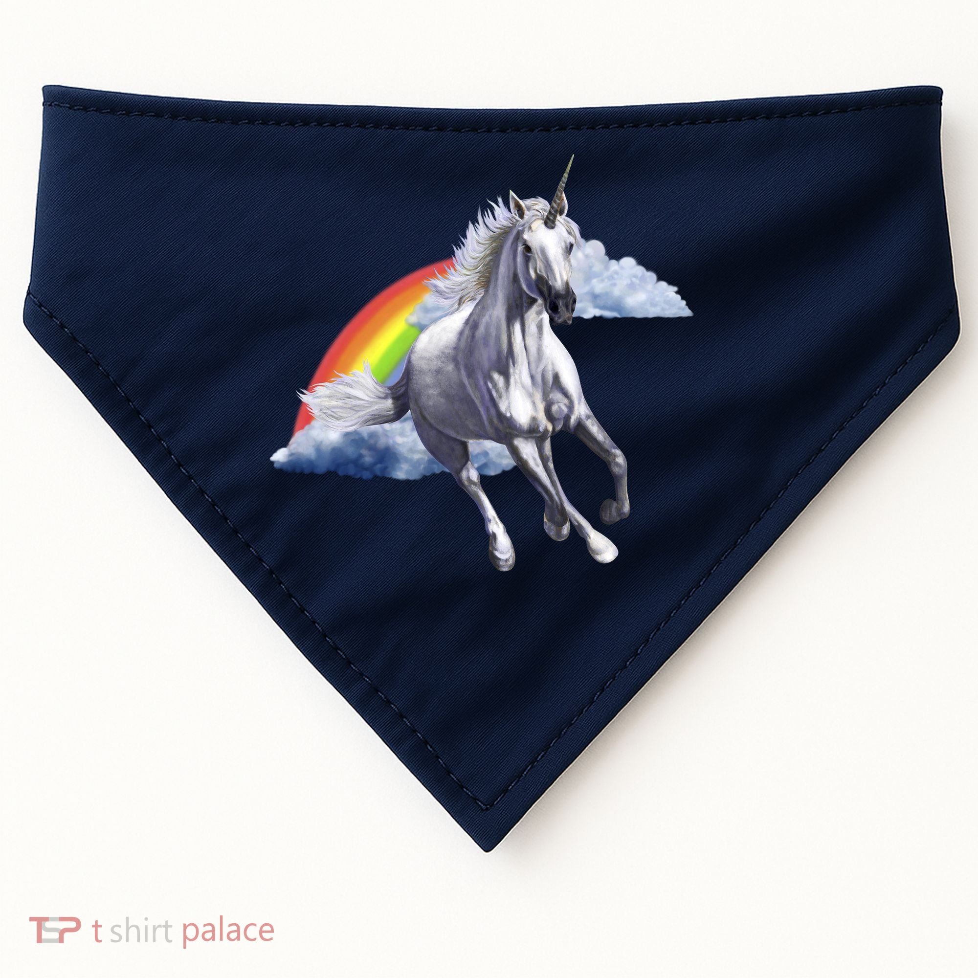 Magical Unicorn Horse Over Rainbow USA-Made Doggie Bandana