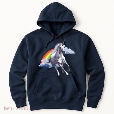 Magical Unicorn Horse Over Rainbow Hoodie