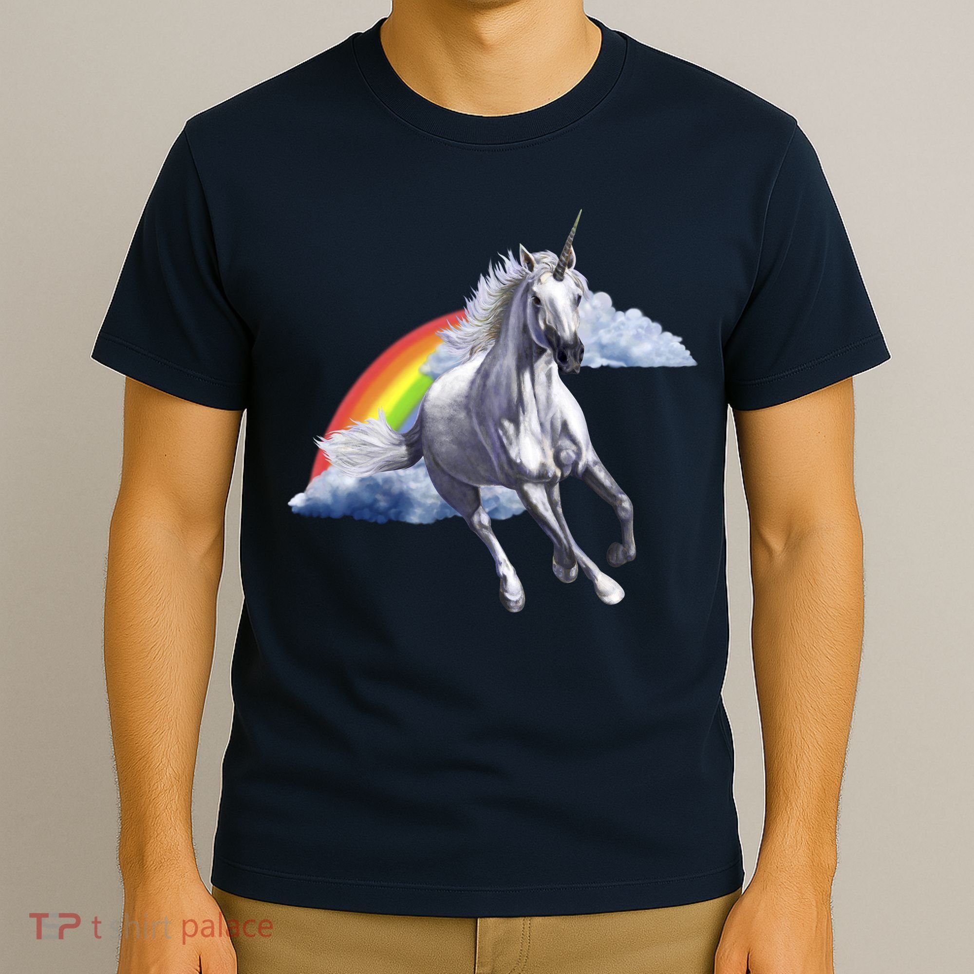 Magical Unicorn Horse Over Rainbow T-Shirt
