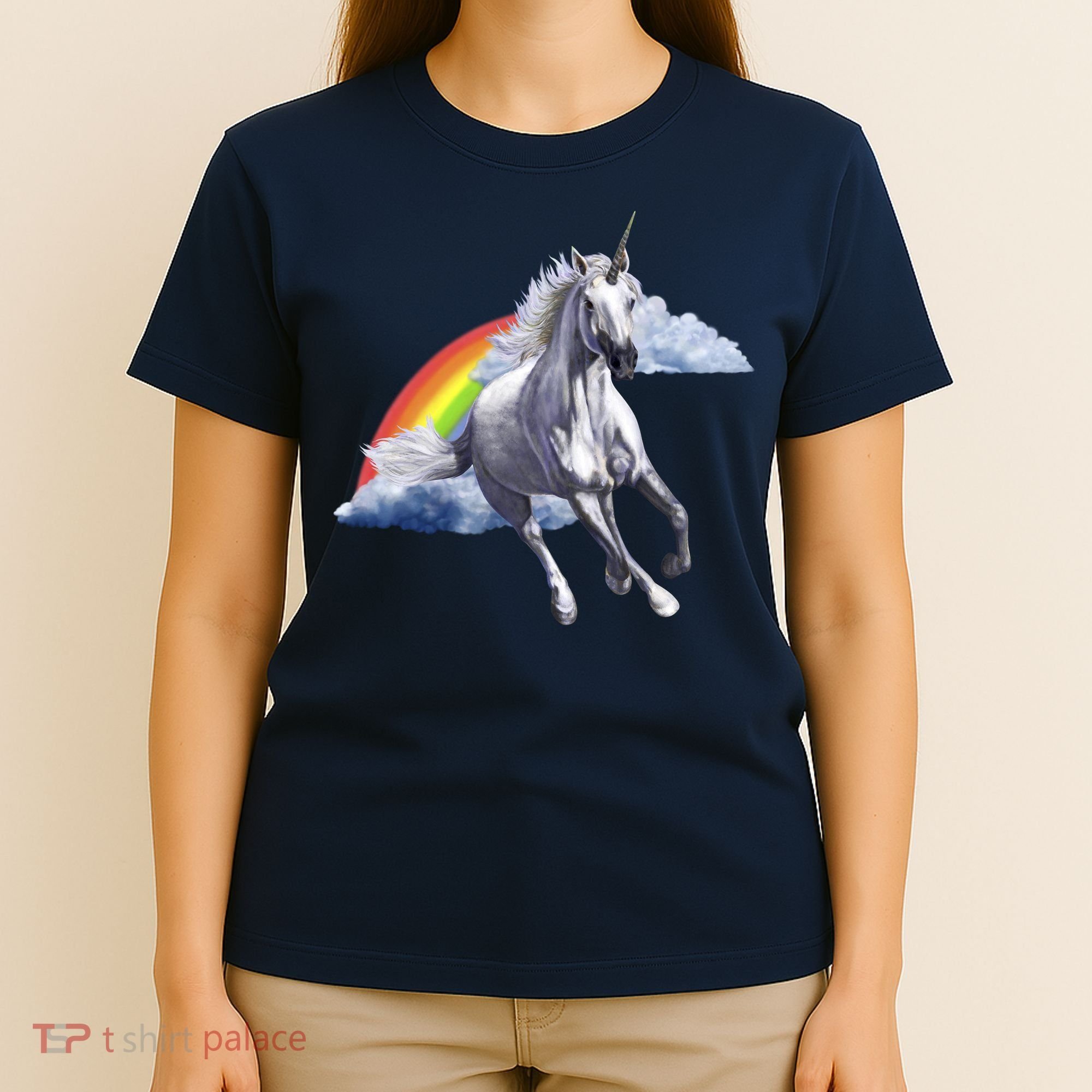 Magical Unicorn Horse Over Rainbow T-Shirt