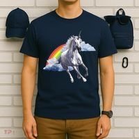 Magical Unicorn Horse Over Rainbow T-Shirt thumb 6