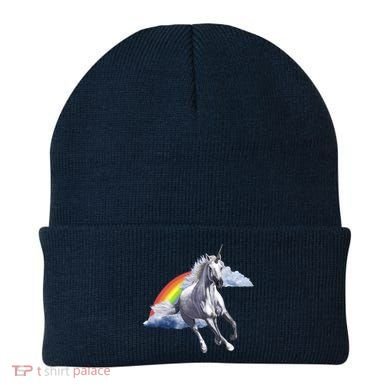 Magical Unicorn Horse Over Rainbow Beanie