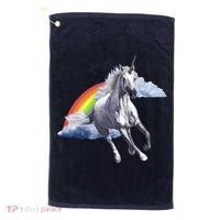 Magical Unicorn Horse Over Rainbow Golf Towel thumb 0