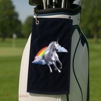 Magical Unicorn Horse Over Rainbow Golf Towel thumb 2