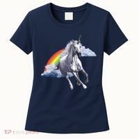 Magical Unicorn Horse Over Rainbow Women's T-Shirt thumb 0
