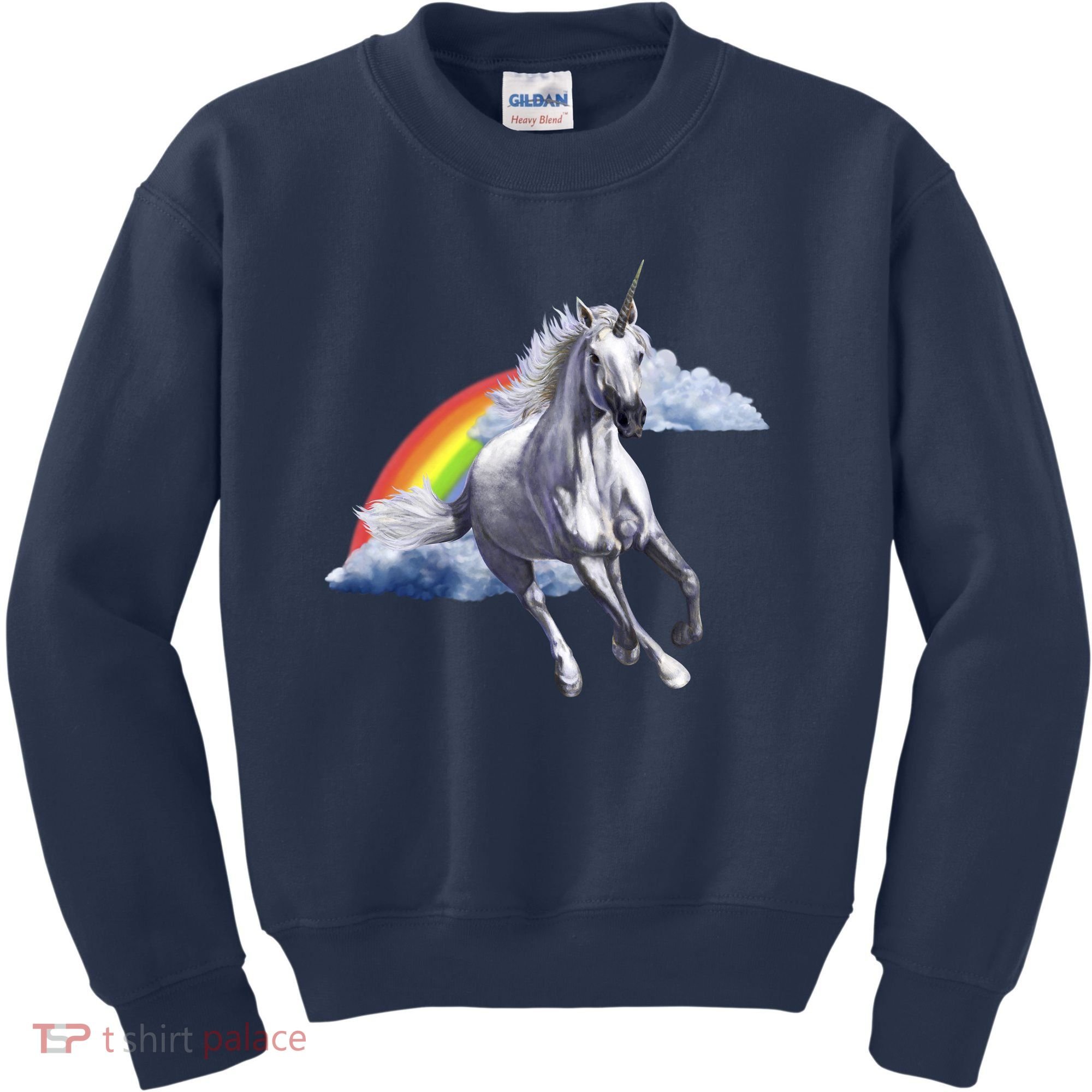 Magical Unicorn Horse Over Rainbow Kids Sweatshirt
