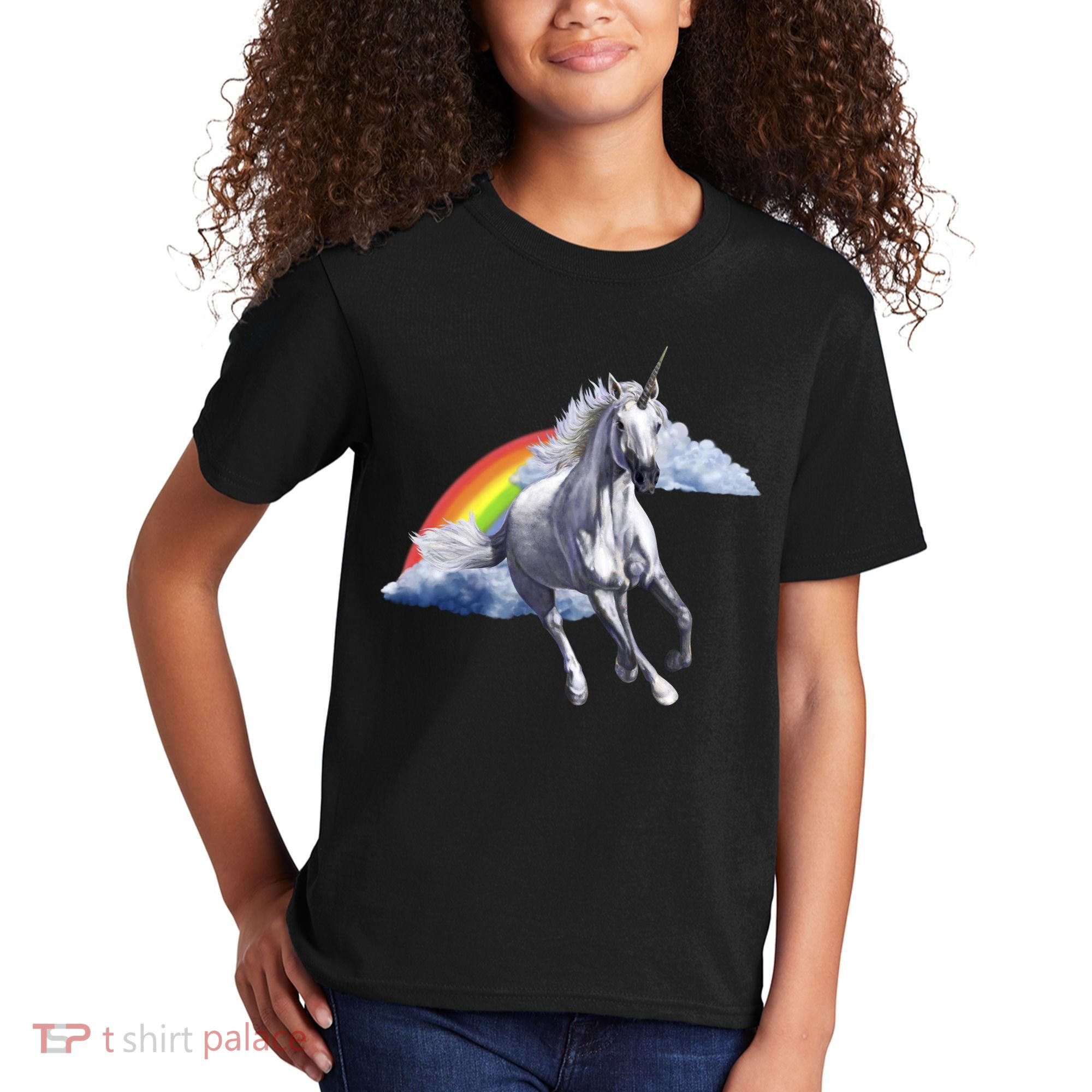 Magical Unicorn Horse Over Rainbow Kids T-Shirt