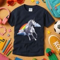 Magical Unicorn Horse Over Rainbow Kids T-Shirt thumb 3