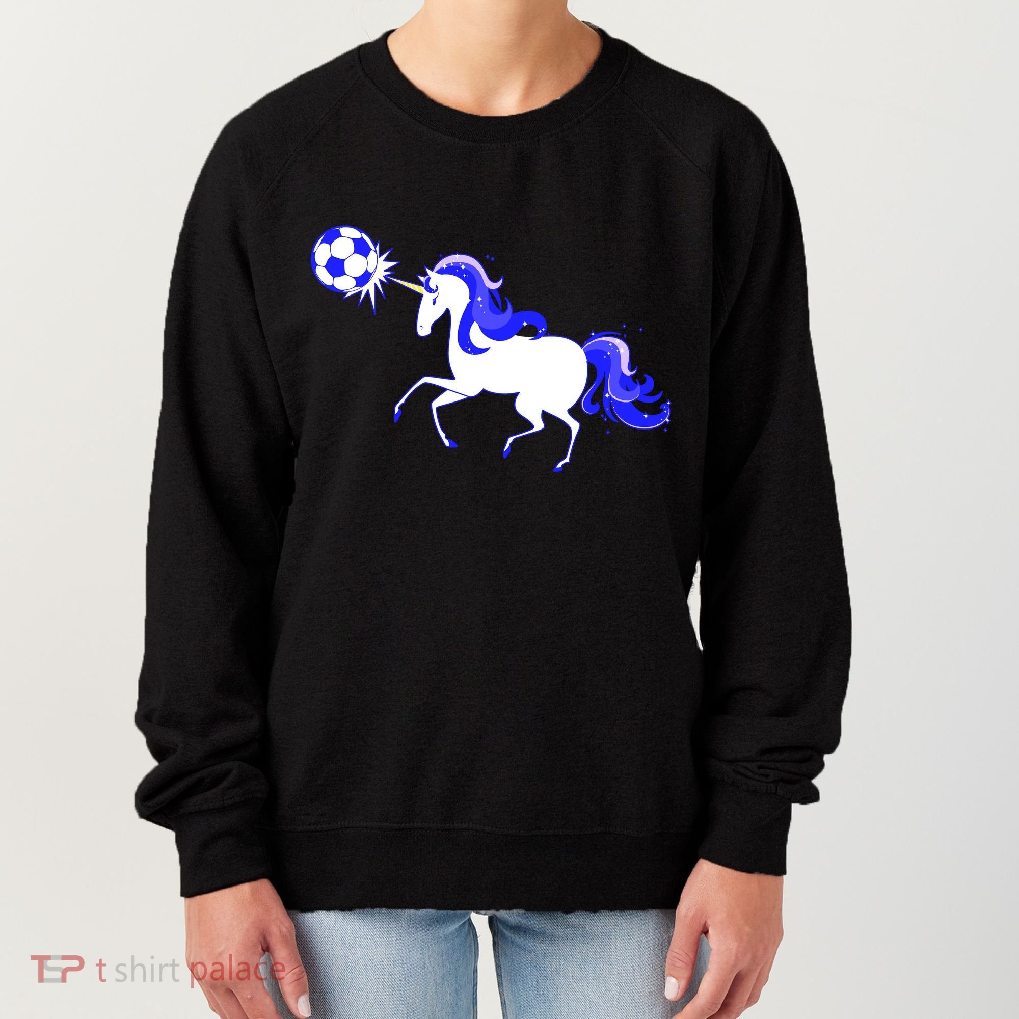 Magical Unicorn Playing Soccer Women's Sweatshirt