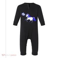 Magical Unicorn Playing Soccer Infant Fleece One Piece thumb 0