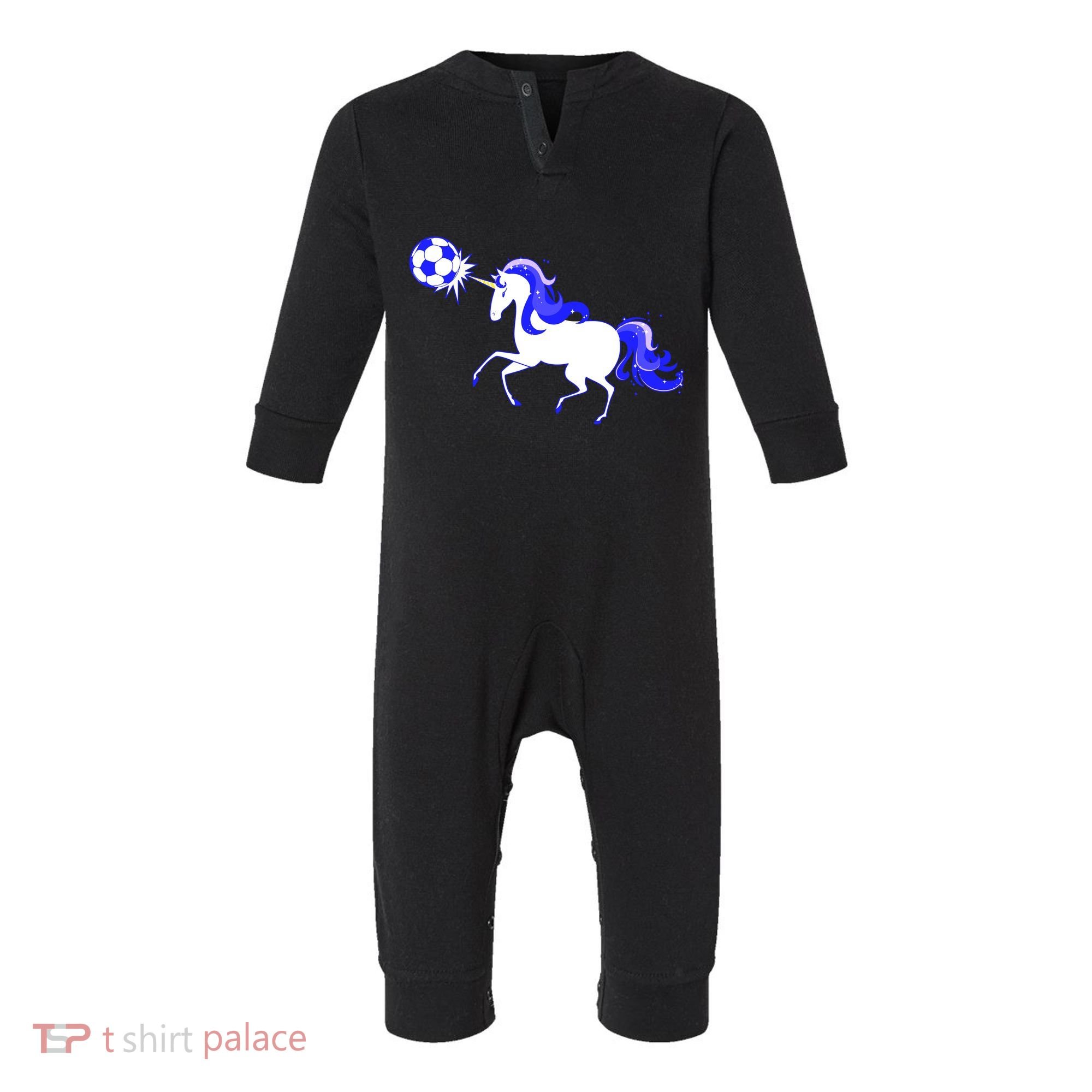 Magical Unicorn Playing Soccer Infant Fleece One Piece