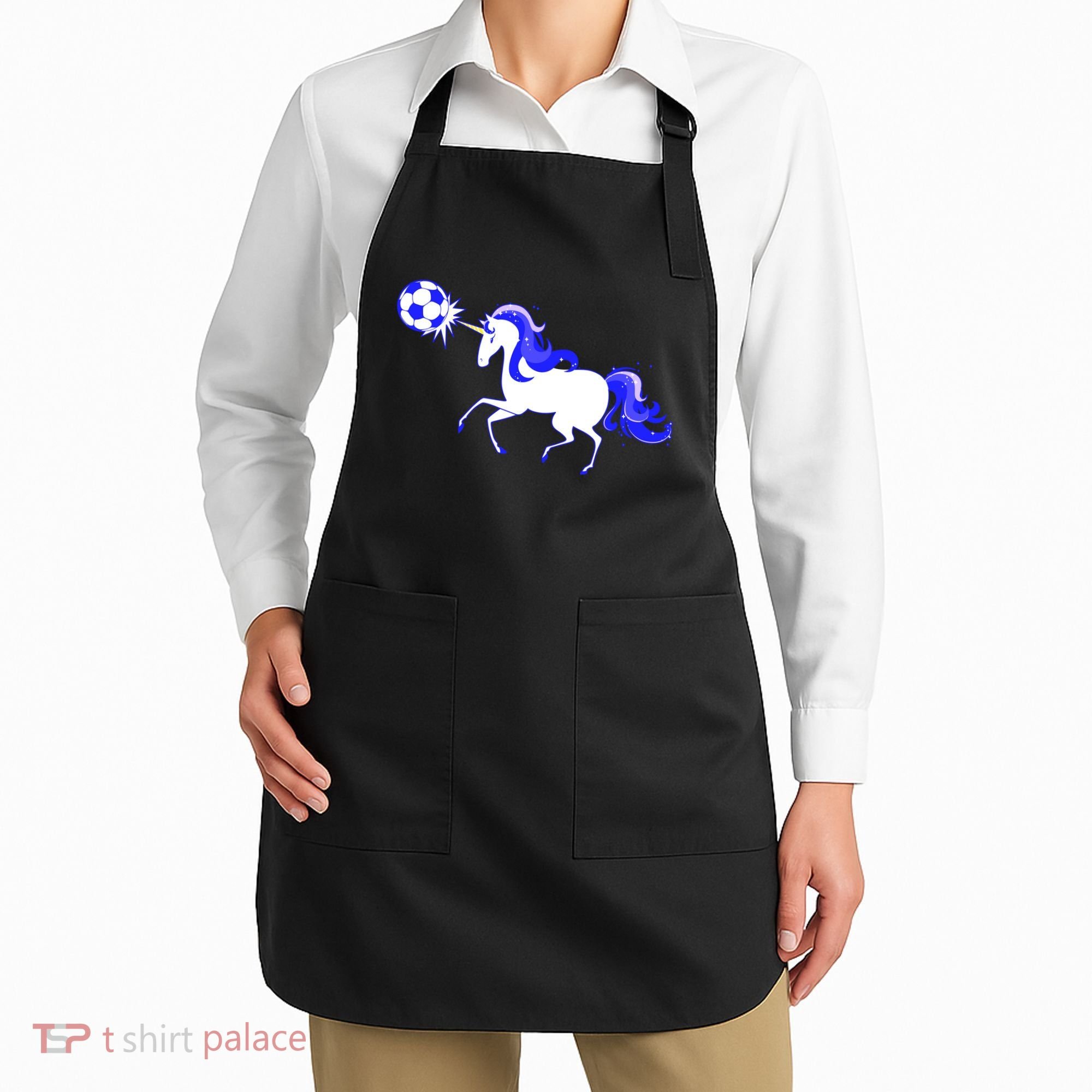 Magical Unicorn Playing Soccer Apron