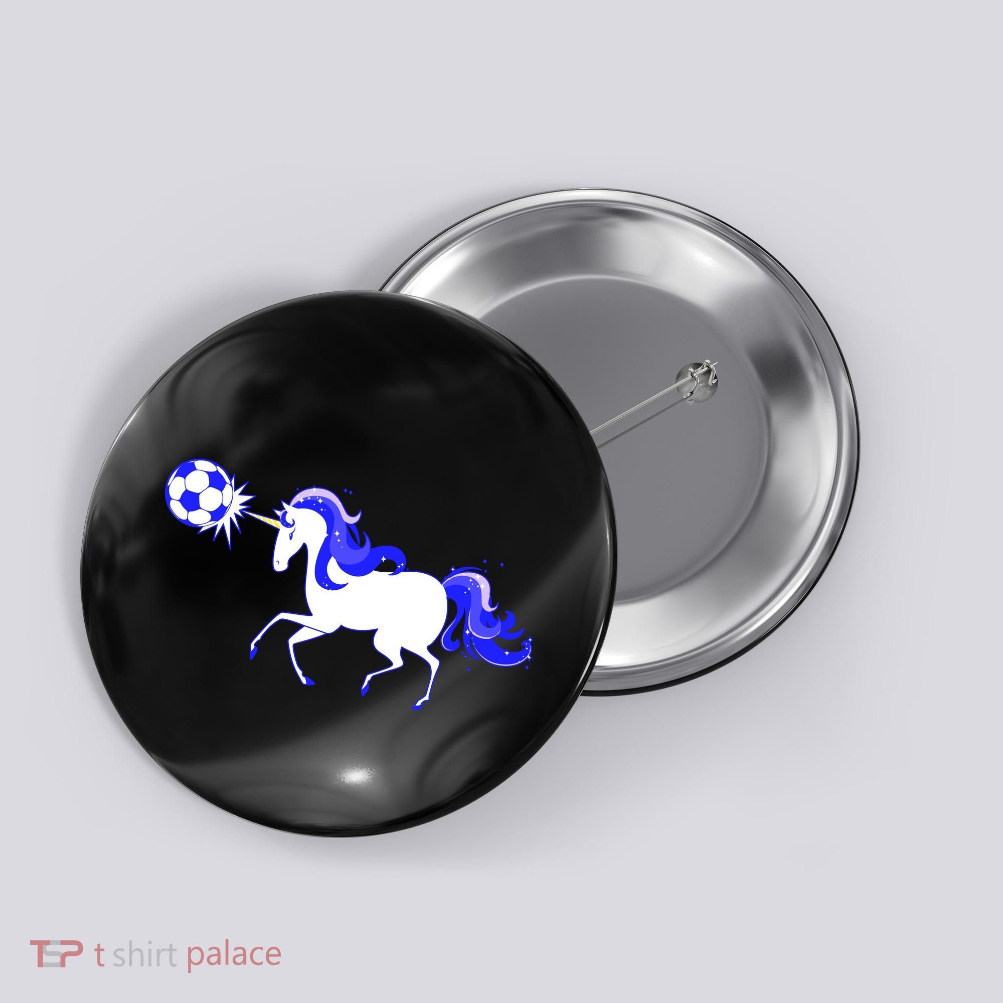 Magical Unicorn Playing Soccer Button