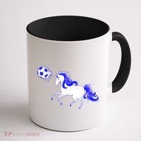 Magical Unicorn Playing Soccer Coffee Mug thumb 1