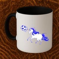 Magical Unicorn Playing Soccer Coffee Mug thumb 2