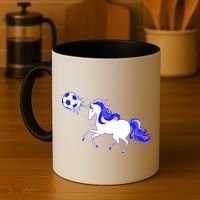 Magical Unicorn Playing Soccer Coffee Mug thumb 4