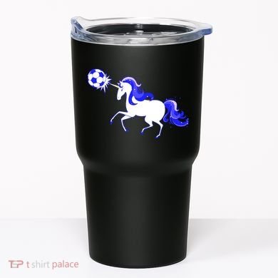 Magical Unicorn Playing Soccer Tumbler