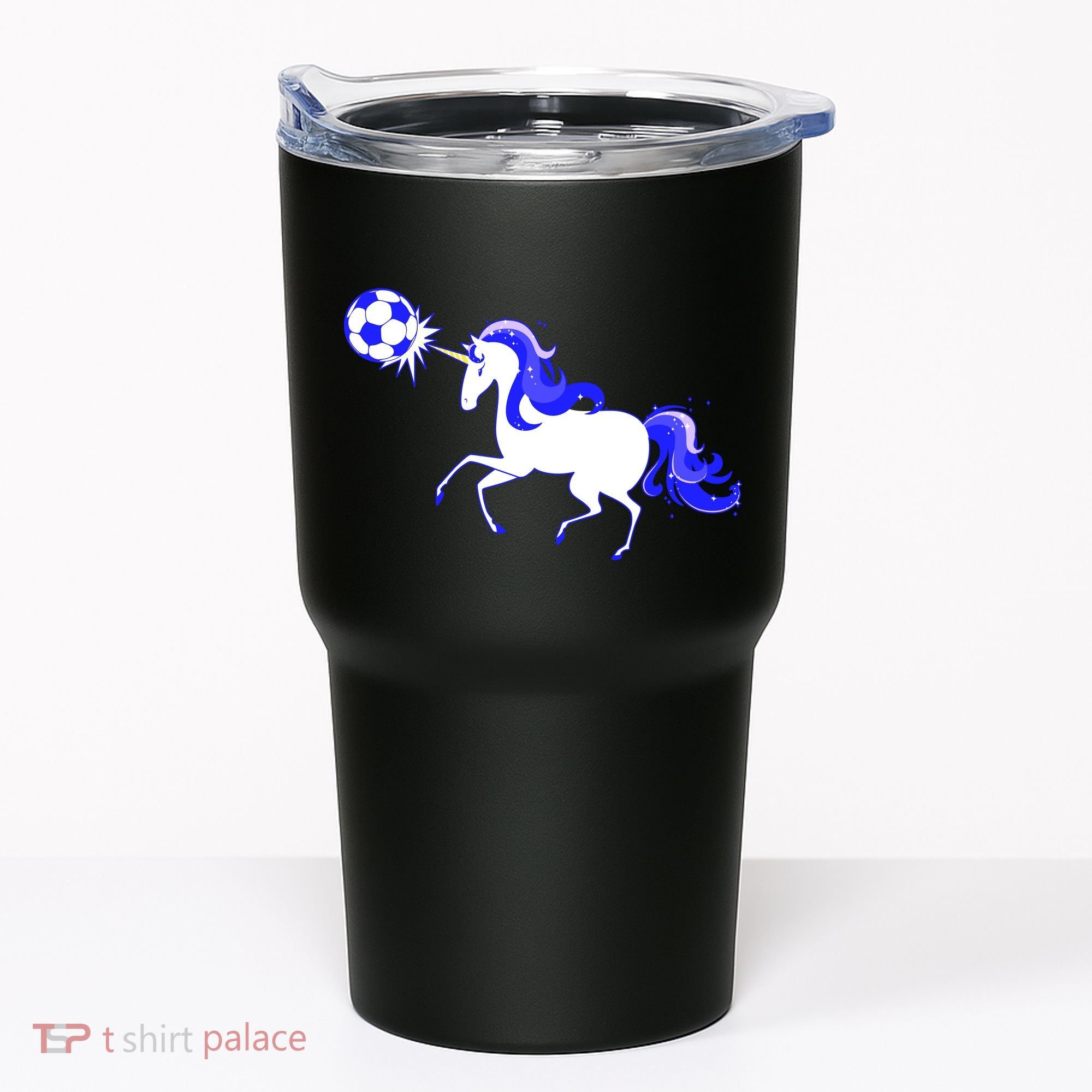 Magical Unicorn Playing Soccer Tumbler