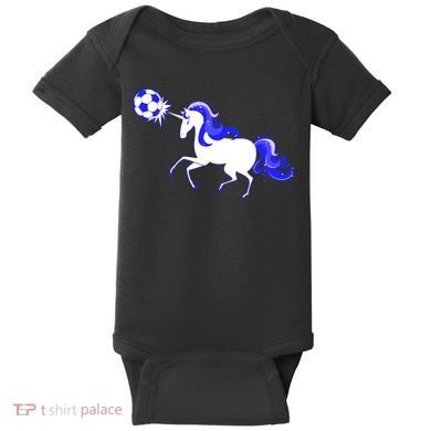 Magical Unicorn Playing Soccer Baby Bodysuit