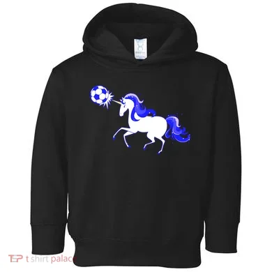 Magical Unicorn Playing Soccer Toddler Hoodie