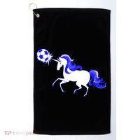 Magical Unicorn Playing Soccer Golf Towel thumb 0