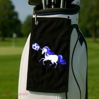 Magical Unicorn Playing Soccer Golf Towel thumb 2