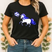 Magical Unicorn Playing Soccer Women's T-Shirt thumb 2
