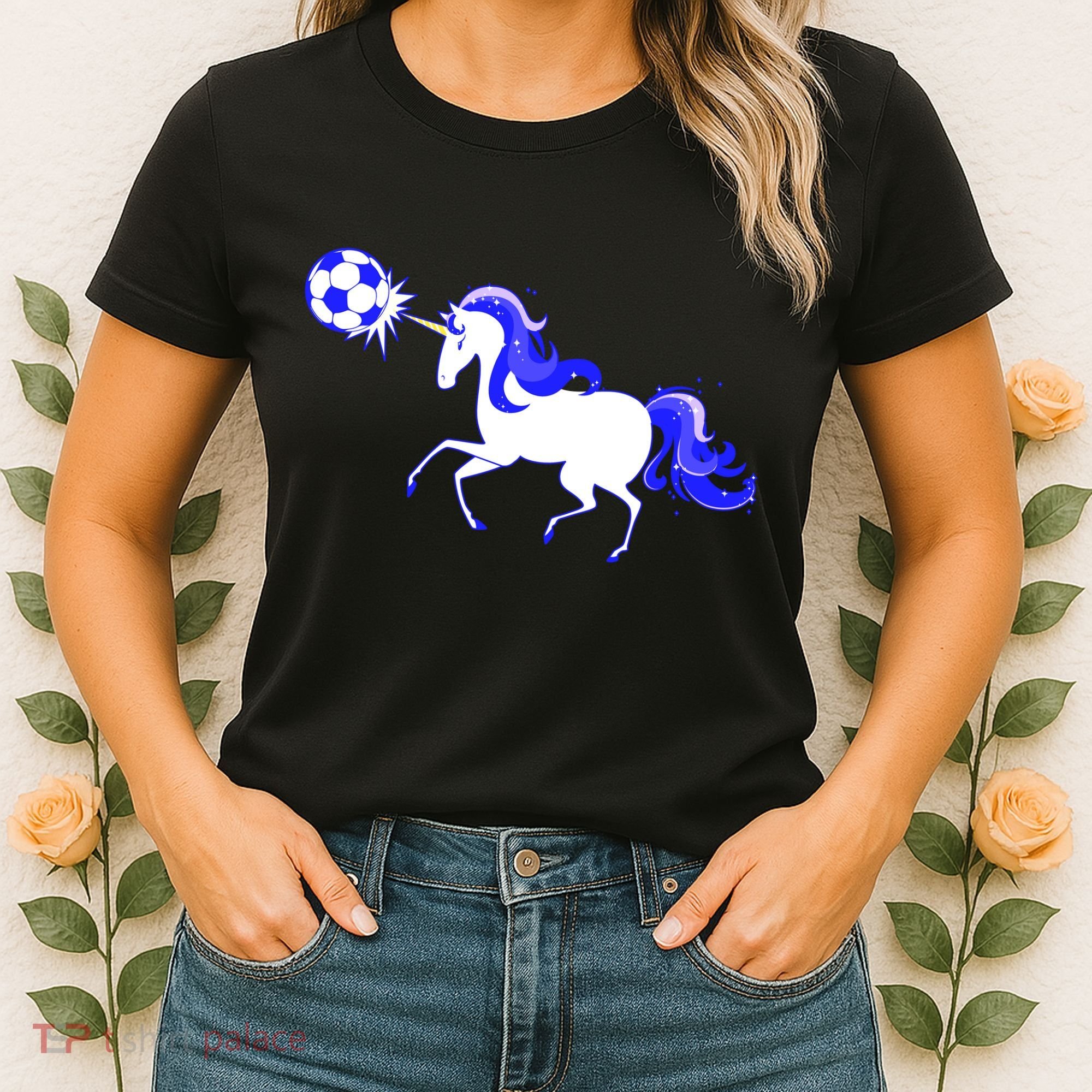 Magical Unicorn Playing Soccer Women's T-Shirt