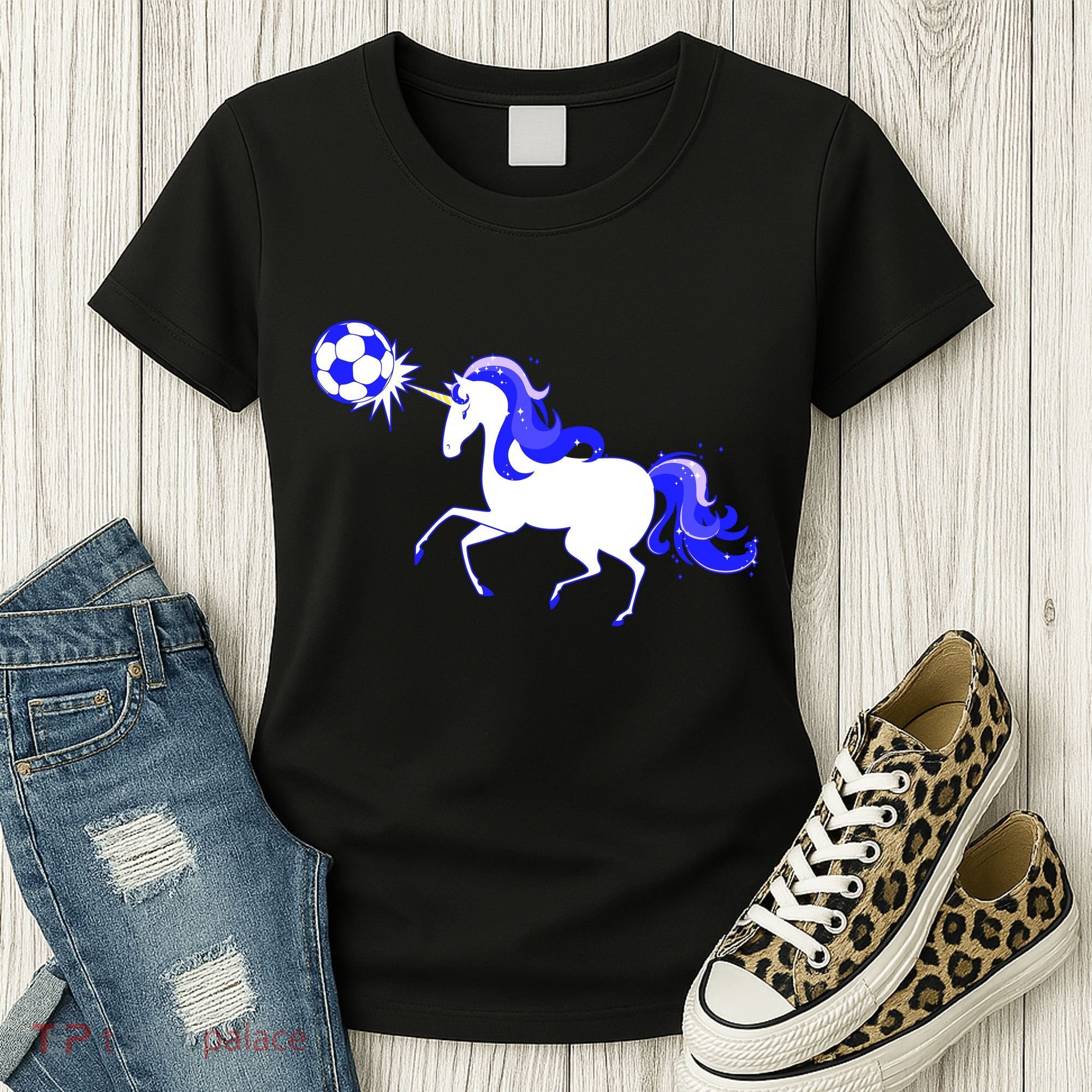 Magical Unicorn Playing Soccer Women's T-Shirt
