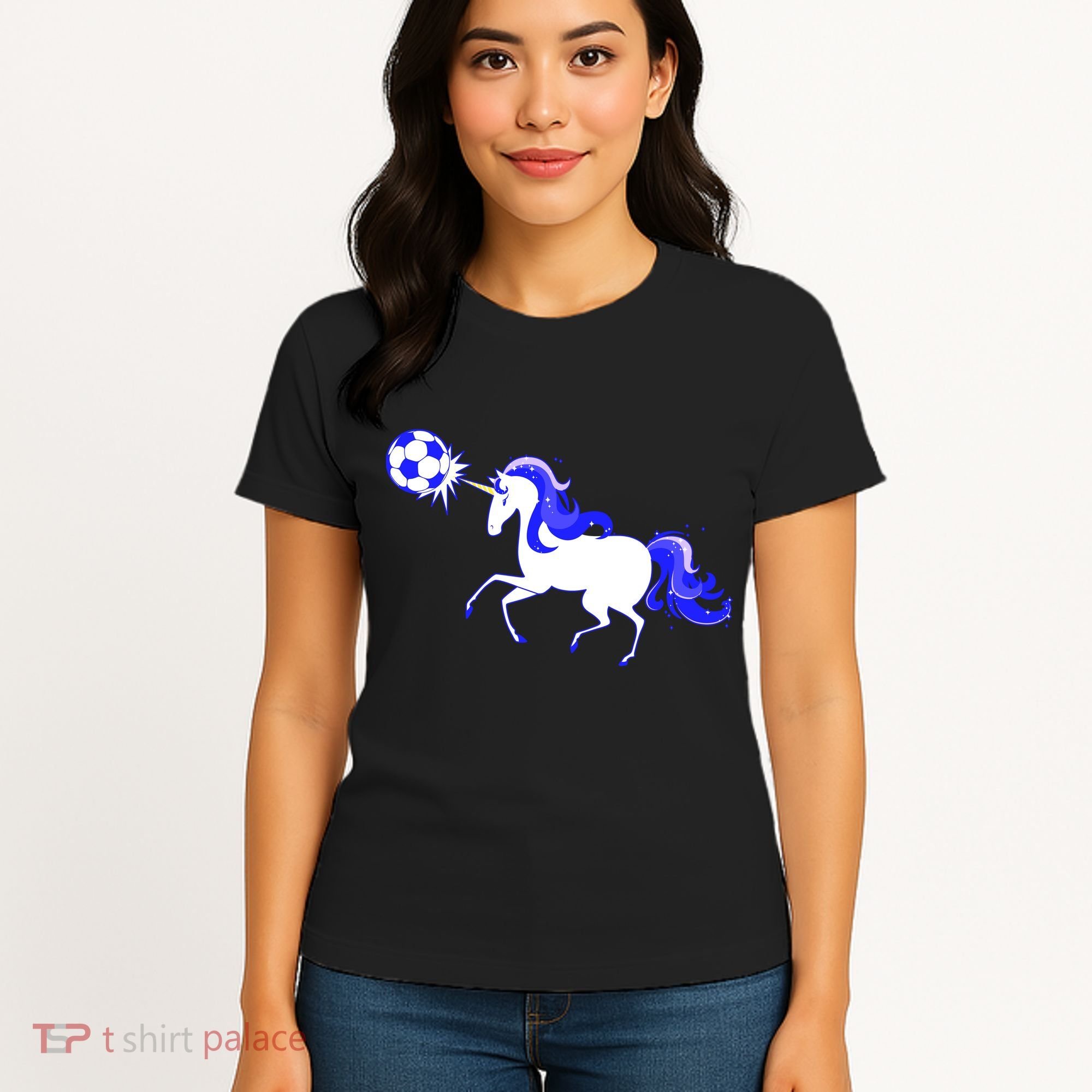 Magical Unicorn Playing Soccer Women's T-Shirt