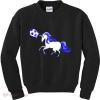 Magical Unicorn Playing Soccer Kids Sweatshirt thumb 0