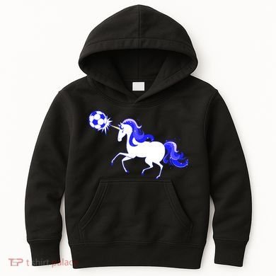 Magical Unicorn Playing Soccer Kids Hoodie