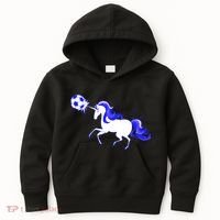 Magical Unicorn Playing Soccer Kids Hoodie thumb 0