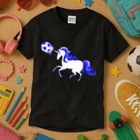 Magical Unicorn Playing Soccer Kids T-Shirt thumb 3