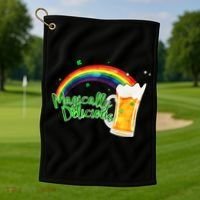 Magically Delicious Rainbow Beer St. Patrick's Day Golf Towel thumb 1