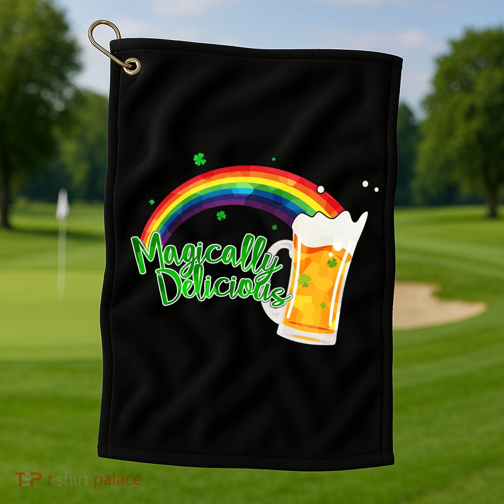 Magically Delicious Rainbow Beer St. Patrick's Day Golf Towel