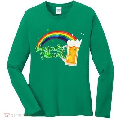 Magically Delicious Rainbow Beer St. Patrick's Day Women's Long Sleeve Shirt