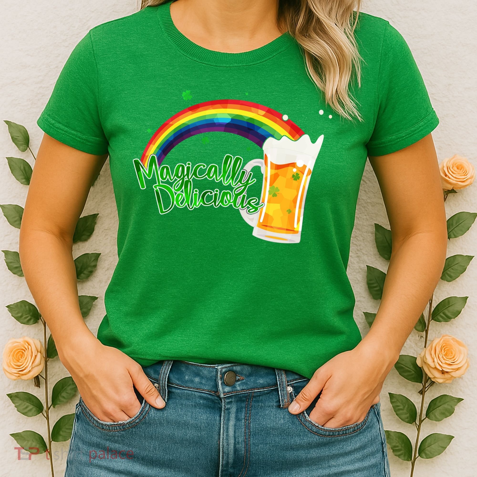Magically Delicious Rainbow Beer St. Patrick's Day Women's T-Shirt