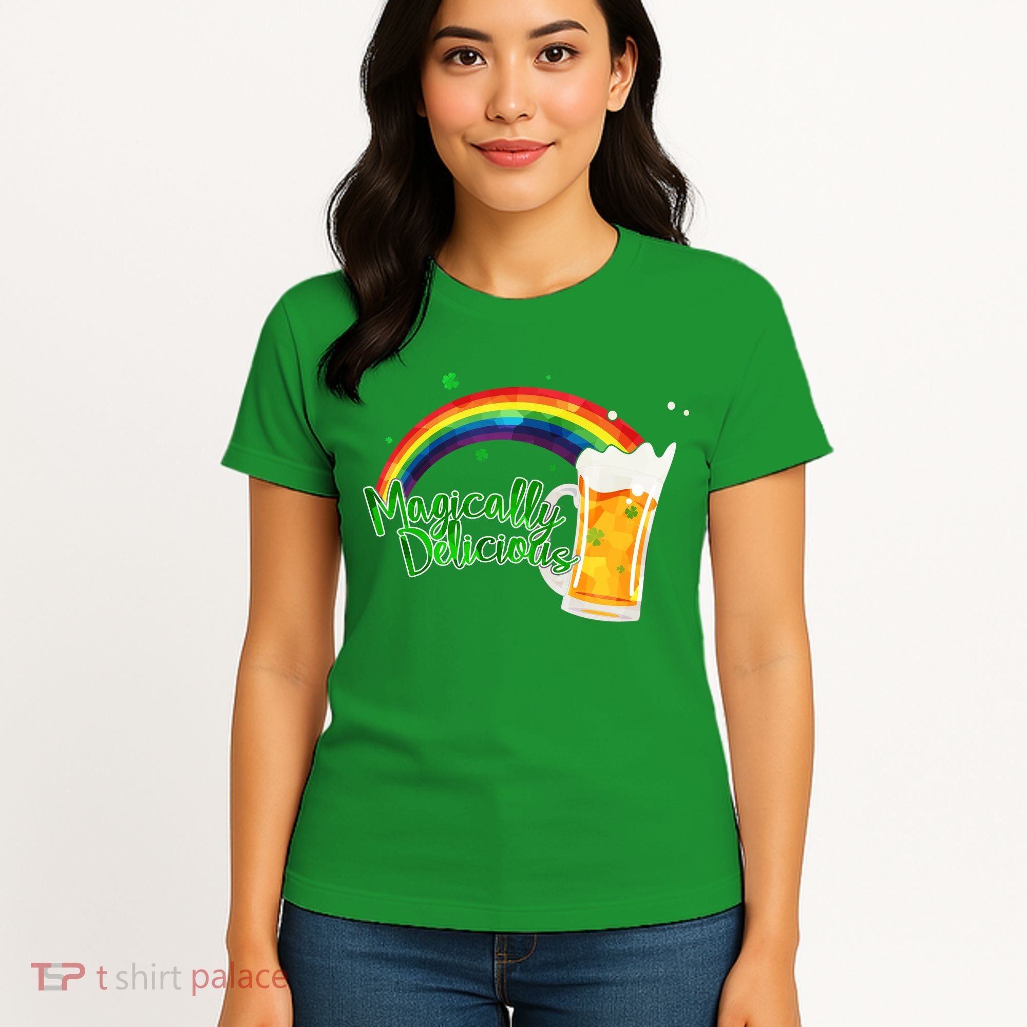 Magically Delicious Rainbow Beer St. Patrick's Day Women's T-Shirt