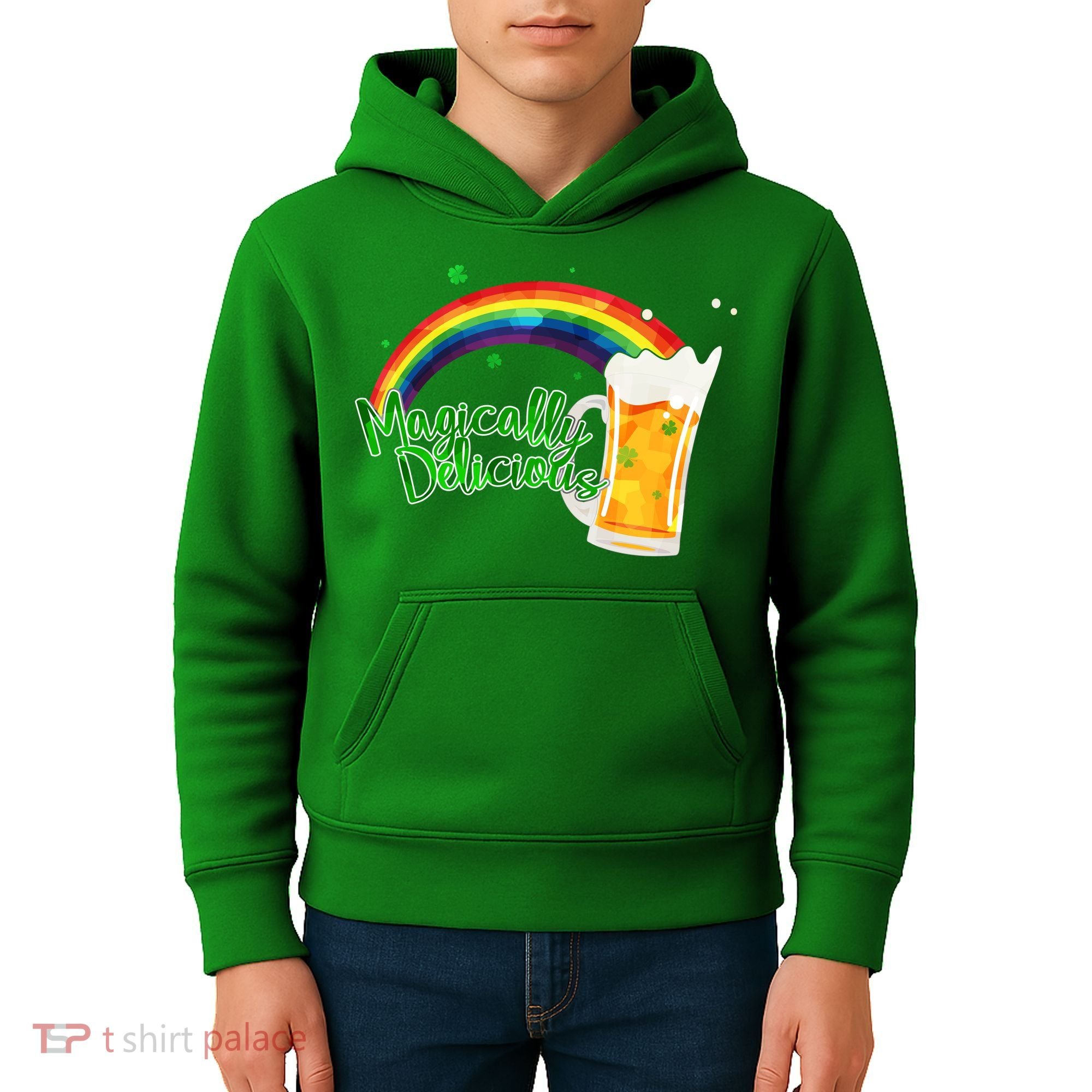 Magically Delicious Rainbow Beer St. Patrick's Day Kids Hoodie