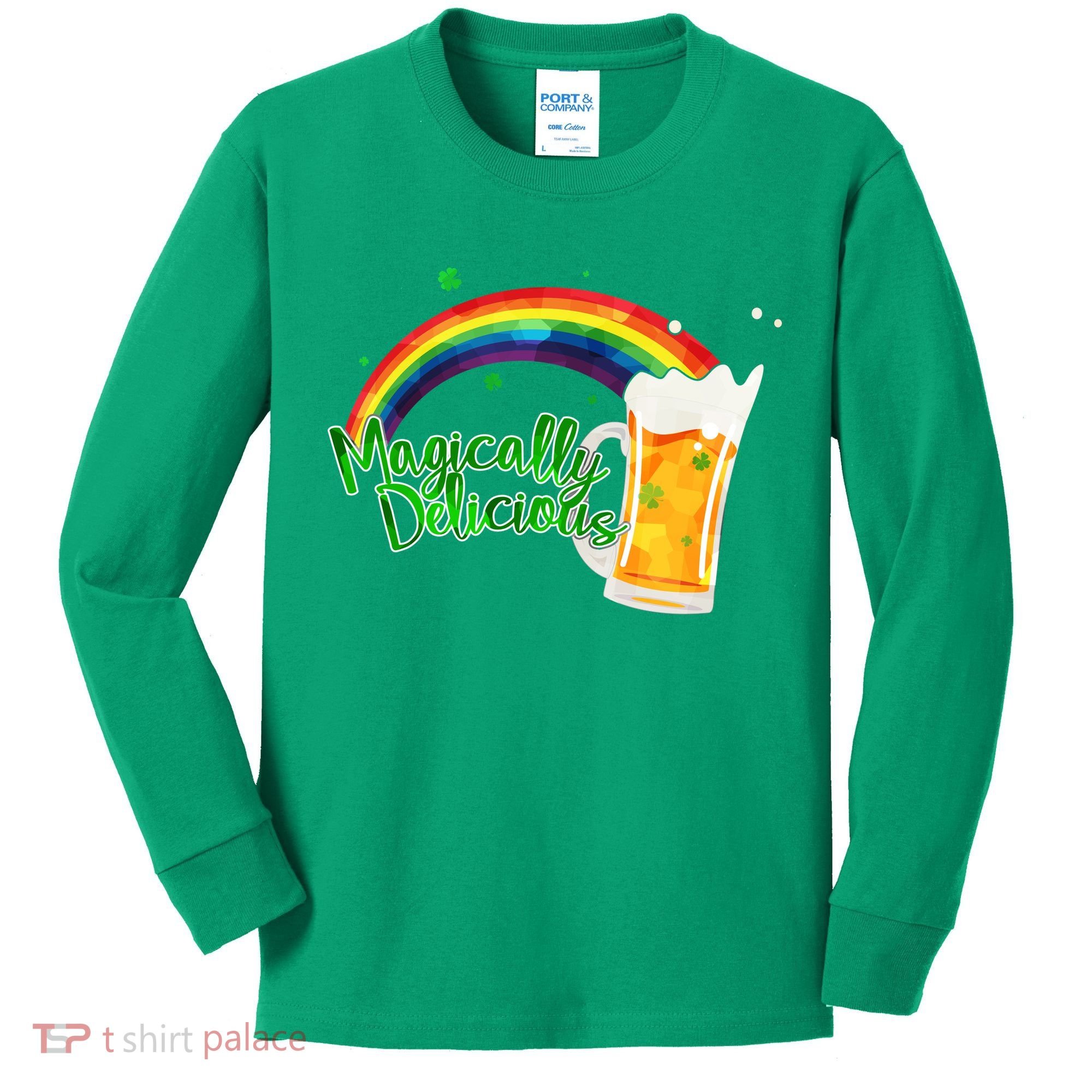 Magically Delicious Rainbow Beer St. Patrick's Day Kids Long Sleeve Shirt