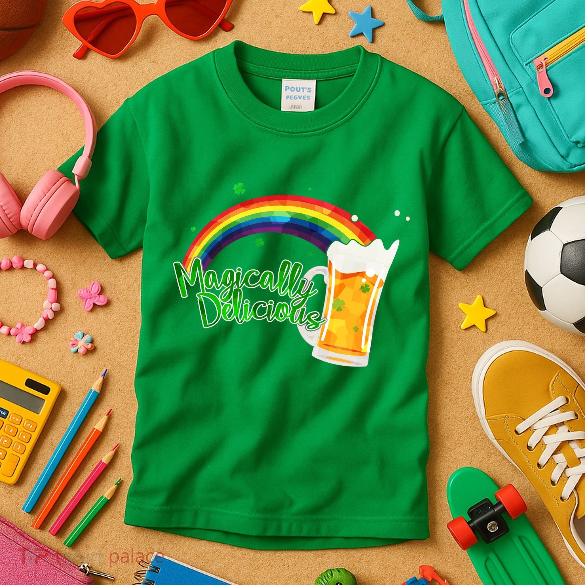 Magically Delicious Rainbow Beer St. Patrick's Day Kids T-Shirt