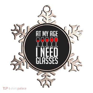 At My Age I Need A Glass Wine Ornament