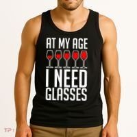 At My Age I Need A Glass Wine Tank Top thumb 3