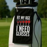 At My Age I Need A Glass Wine Golf Towel thumb 2